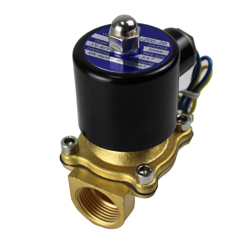 HFS(R) Electric Solenoid Valve Copper Normally Closed for Water Air Gas (12V DC 3/4IN NPT) - Image 3